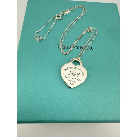 Tiffany & Co. Please Return to Joy Limited Edition Heart Charm Necklace Silver - Picture 5 of 8